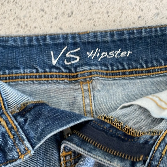 Victoria’s Secret hipster denim shirts. Size 8. Zippers on sides work. Blue. - Picture 6 of 6